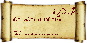 Ásványi Péter névjegykártya