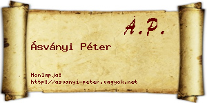 Ásványi Péter névjegykártya